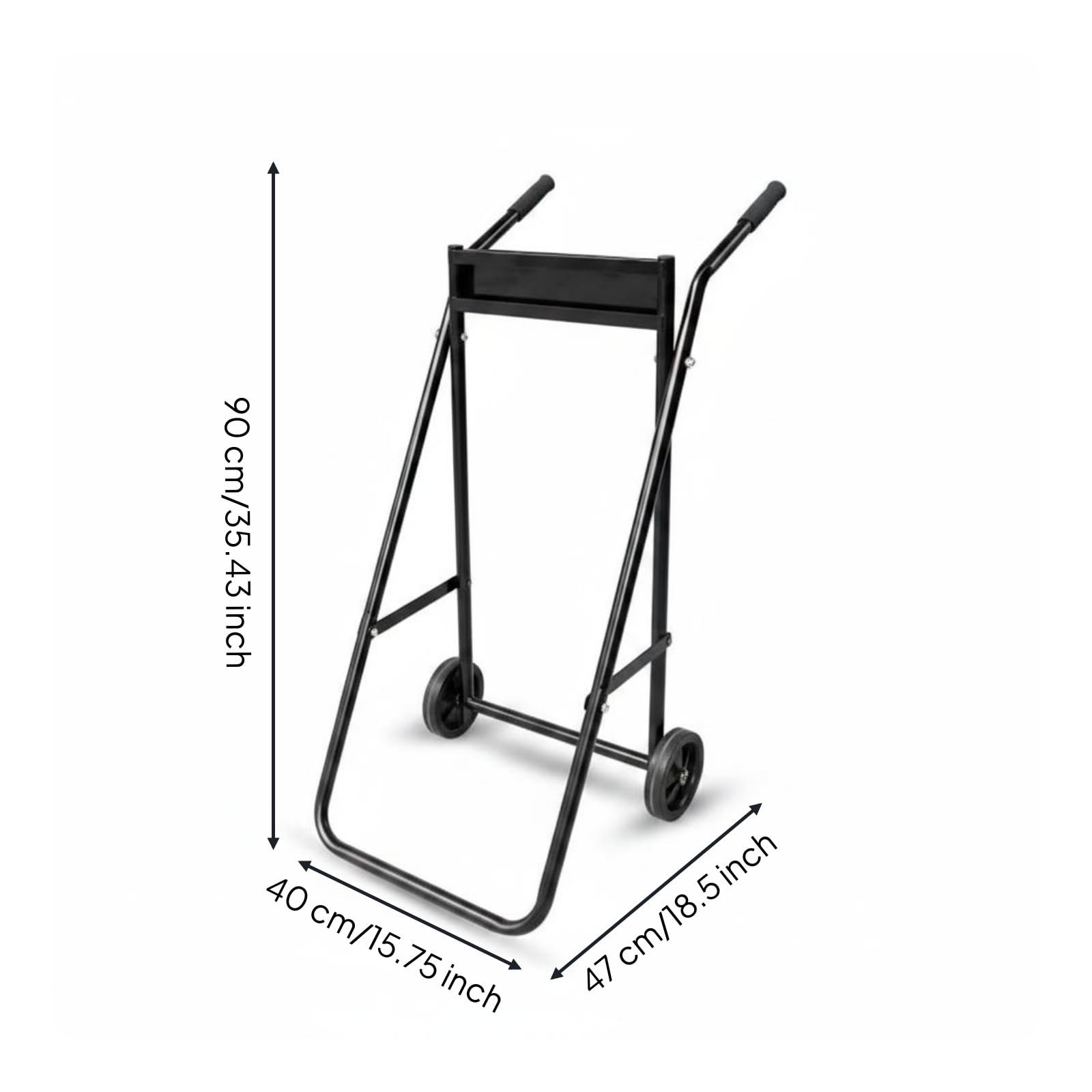 Carrello Motore Fuoribordo Supporto Carrello Stand Staffa in Acciaio 32 Mm con Ruote Gomma 6.8 Pollici Struttura Salvaspazio Pieghevole Adatto per , style to 3