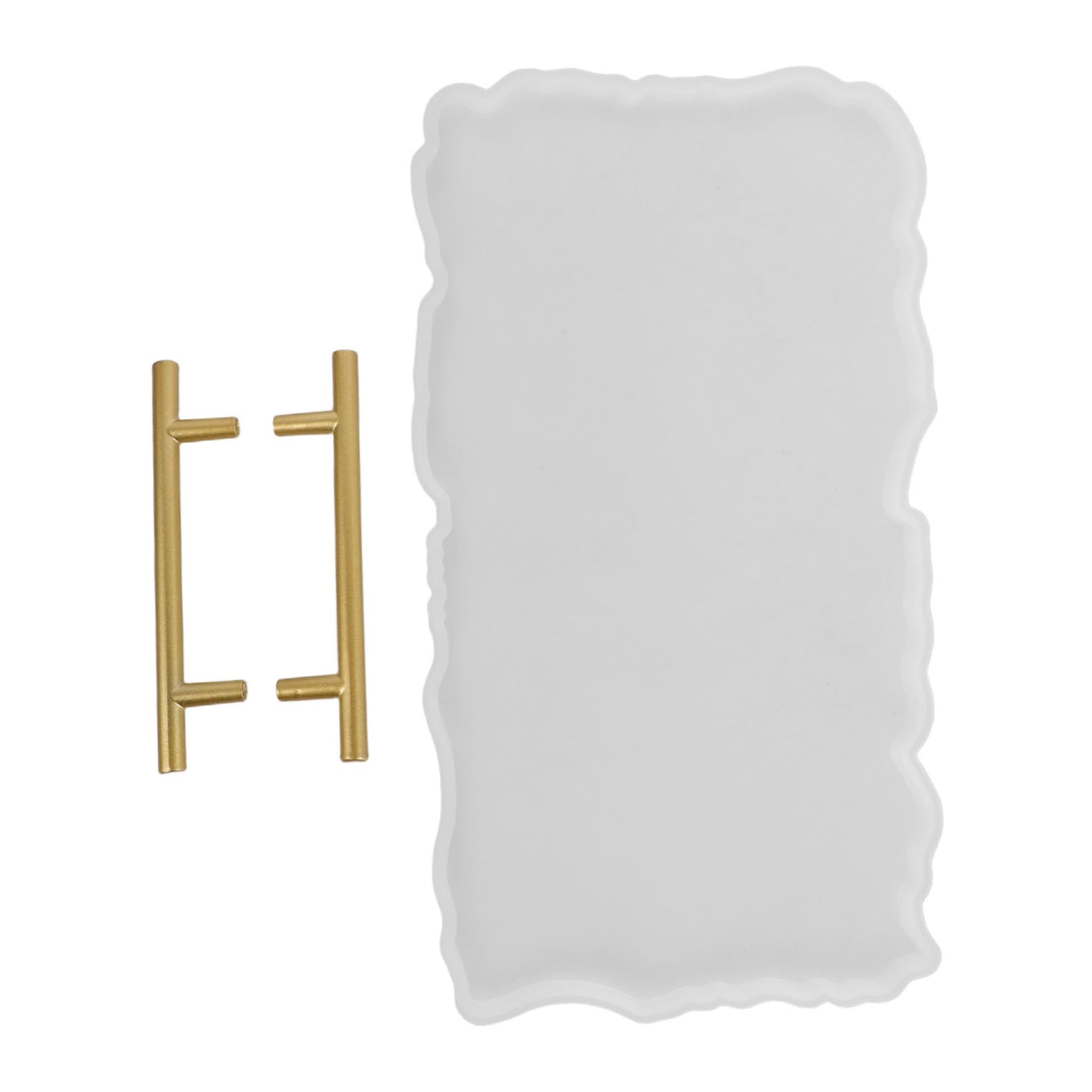 Operitacx Stampi in Silicone Per Resina Epossidica Per Vassoi Fai Da Te Maniglie Metalliche Per Decorazioni Domestiche e Artigianato