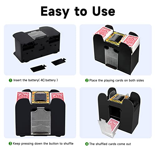 Image of Unniweei Automatic Card Shuffler, Battery-Operated Electric Shuffler, Casino Card Game for Poker, Home Card Game, UNO, Phase10, Texas Hold'em, Blackjack, Home Party Club Game