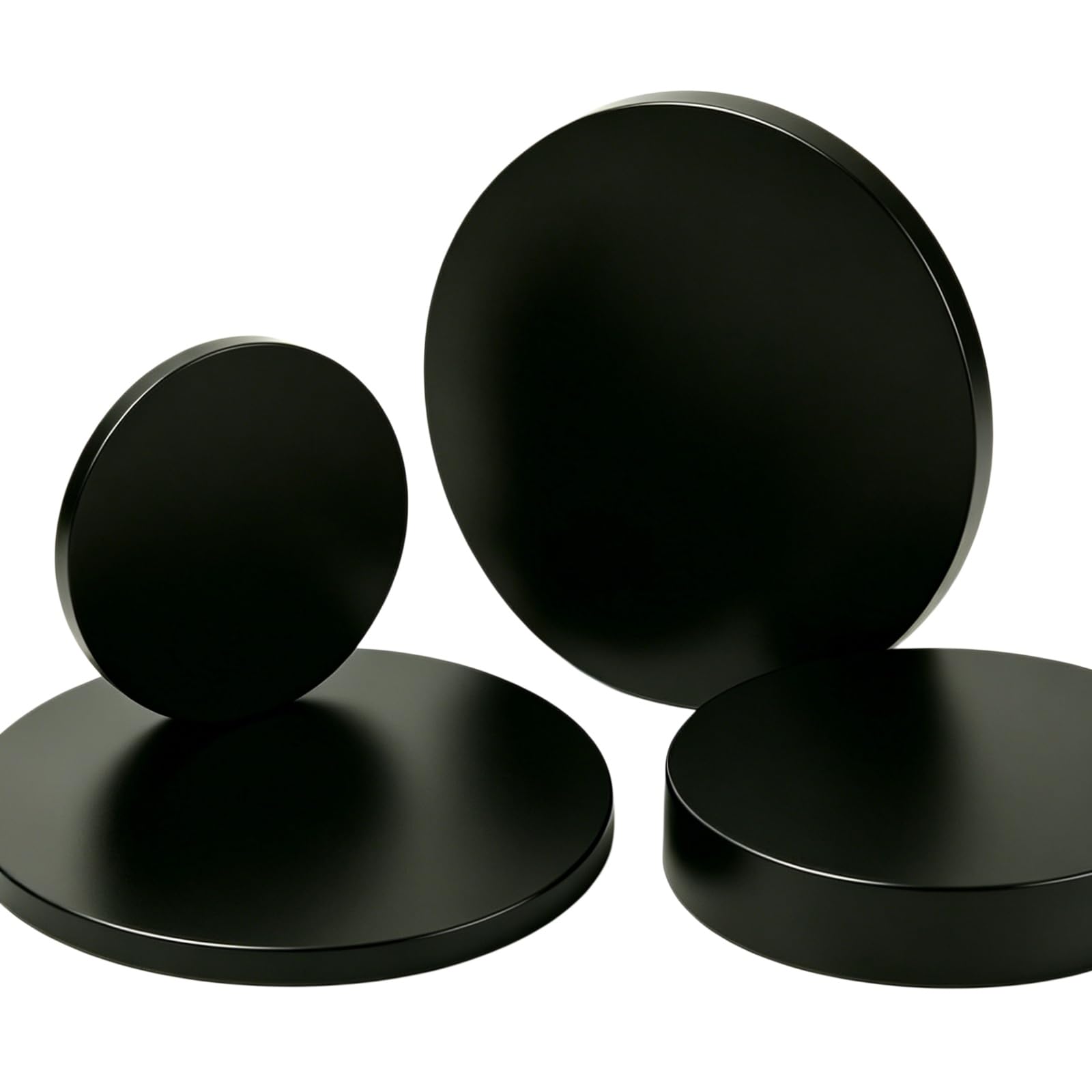Purzen Black ABS Plastic Round Plate with Smooth Matte Finish Drillable Paintable Compatible 60mm Dia. Circular Board for DIY Projects,1mm