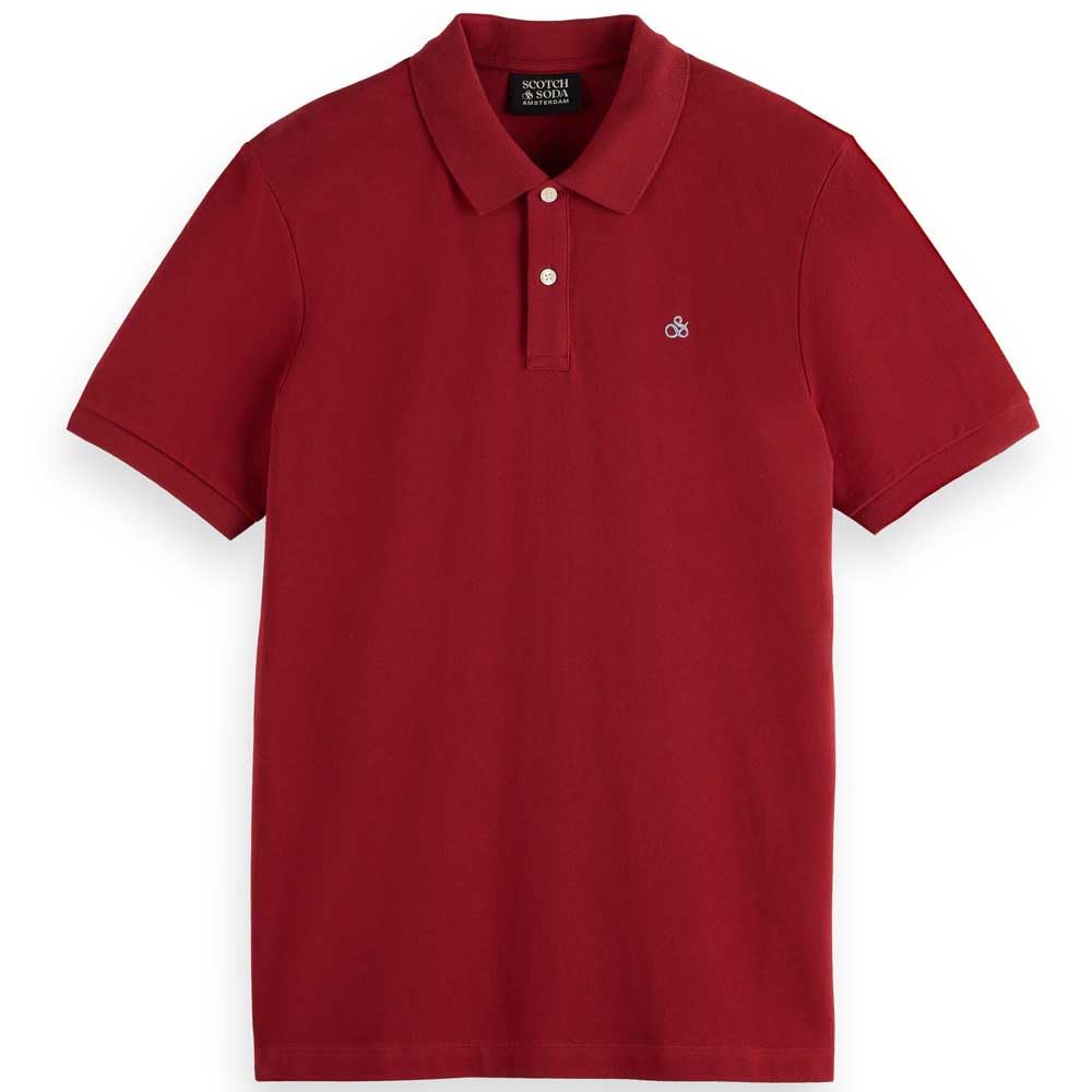 Scotch & Soda Men's Logo Polo Shirt, Roadside Red, S