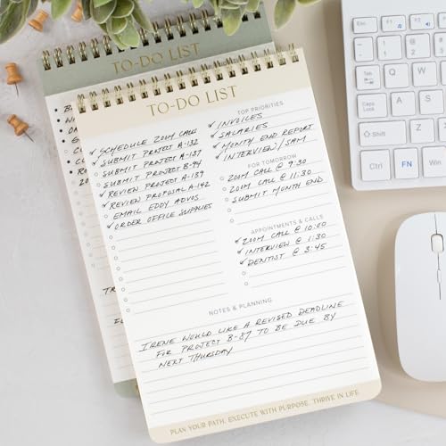 ZICOTO Beautiful To Do List Note Pads Set Of 2 for Easy Daily Planning - The Perfect Work Notepads, Notebooks and Office Desk Supplies For Women - Perfect to Effectively Organize Your Tasks