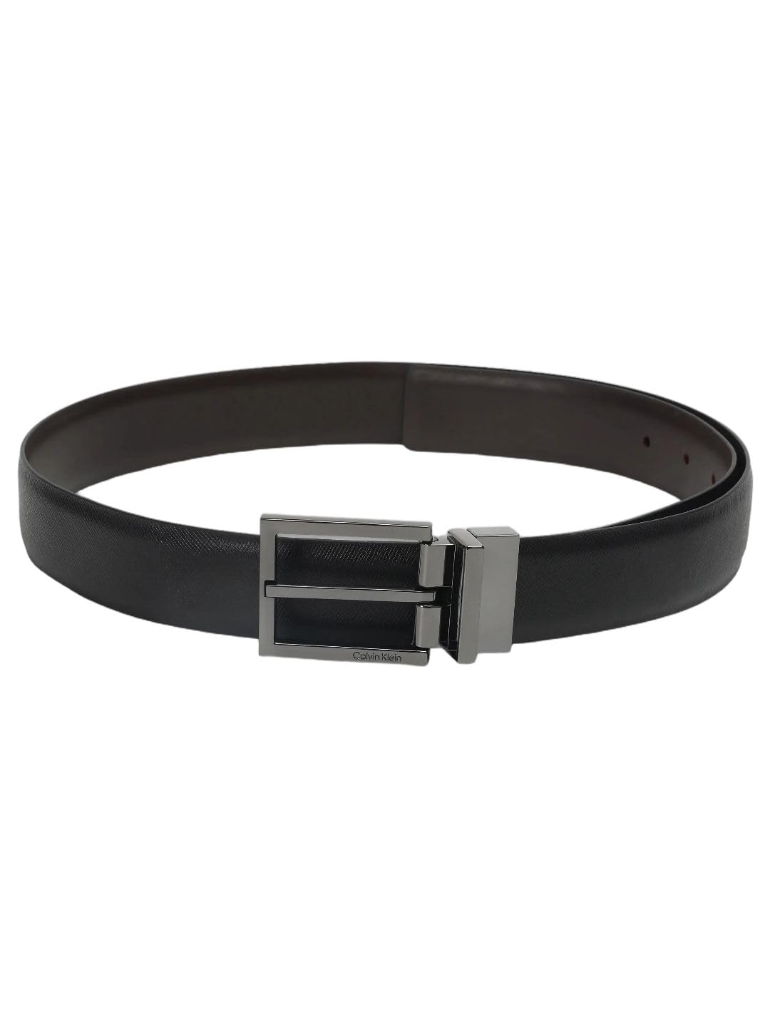 Solid black leather classic belt-image-19