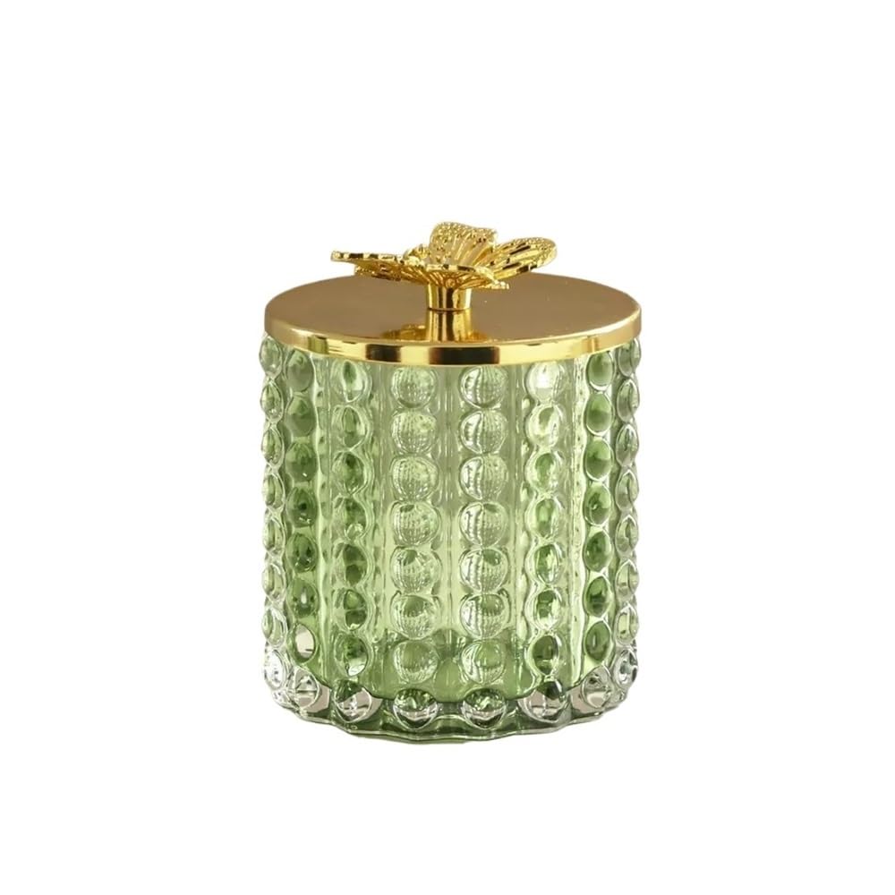 Tianshengqi C 1P Glass Otton Swab Box Toothpick Holder Organizer Household Living Room Desktop Storage(C)