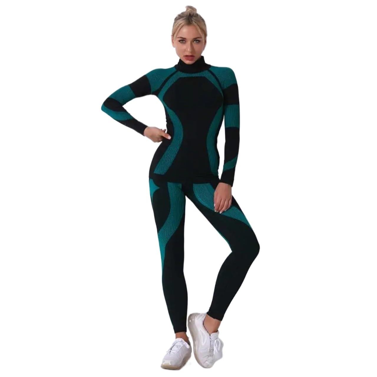Conjuntos Térmicos Para Mujer Traje de ropa interior térmica for mujer, conjuntos de ropa interior deportiva térmica de secado rápido for otoño e invierno, Calzoncillos largos for Fitness y gimnasia f