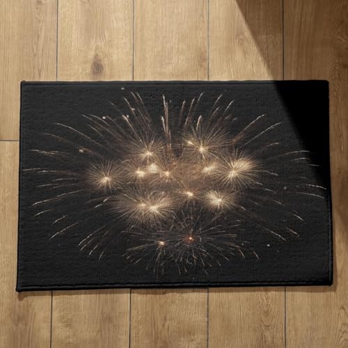 EHOMERY Alfombra Interior para Ducha Alfombrilla Antideslizante Cocina Fuegos Artificiales Alfombra Exterior Puerta Entrada Felpudos Baratos 40x60cm,