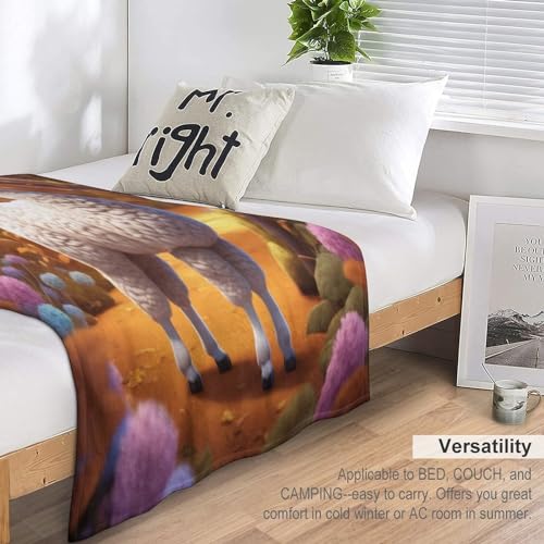 Couverture de lit super doux flannel légère et chaude plaid alpaga mignon - 7