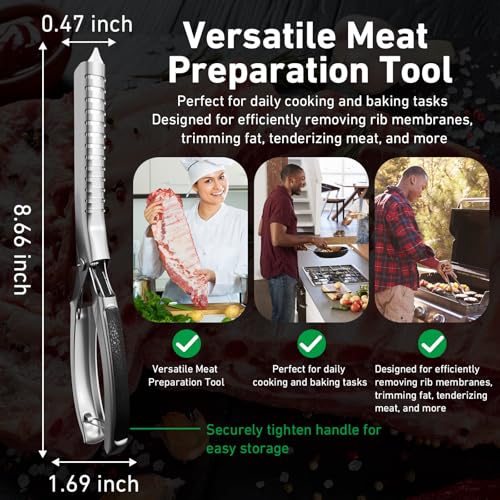 Kit de herramienta para retirar membrana de costillas de acero inoxidable (2 piezas) miniatura 3
