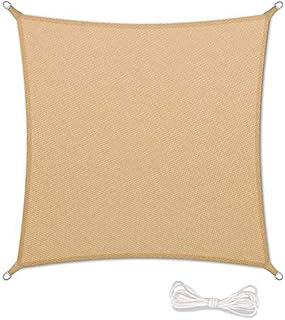 Qdreclod Sun Shade Sail Awning for Outdoor Sun Protection Garden Patio Yard Party Waterproof Sunscreen Shelter Awning Sail Canopy 90% UV Block with Free Rope (2x2m, Sand)