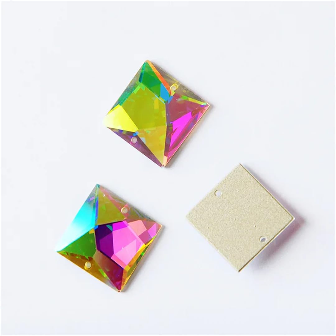 Yeuyyben Square Mirror Crystal AB Sewn Stones Glass Crystal Sew On Rhinestones Stones For Wedding Dresses