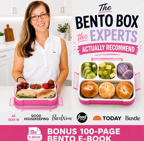 Image of kinsho Bento Lunch Box Kids & Adults. Meal and Snack Containers for Boys, Girls for School Work Travel, 4 Sealed Divided Compartments, BPA Free, Utensils (Rose Pink, 1 Pack)