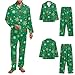 INSTANTARTS Christmas Snowflake Print Pajamas Set for Women Size 2XL Comfortable Pajamas Button Down for Women Set Long Sleeve Shirt and Pajama Pants Ladies Pjs Fashion