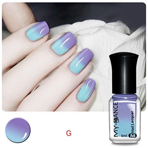 Hot Nail Art! AMA(TM) Thermal Nail Polish Lacquer Color Changing Peel Off Liquid Nail Varnish Cosmetic (G)