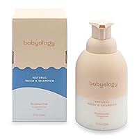 Vista 4 de Babyology All Natural Baby Wash and Shampoo - Ingredientes 100% comestibles - con agua de rosas orgánica (sin perfume) - 12 onzas líquidas - Bueno