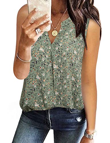 Gaharu Women's Summer Tank Blouse Casual V Neck Sleeveless Tunic Top Shirt3