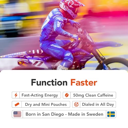 Image of Nectr Energy 50mg Caffeine Pouches - Sweet Mango Flavored, Sugar-Free Brain Treats. 20x Mini Nicotine-Free Pouches Per Puck. Fast Focus & Energy Supplement - 4 Pack