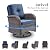Belord 6 Piece Patio Conversation Sets - Wicker Patio Furniture Sets with Outdoor Swivel Rocker Chairs Outdoor Couch Perfect for Patio Deck Backyard, Brown Wicker Blue Cushion