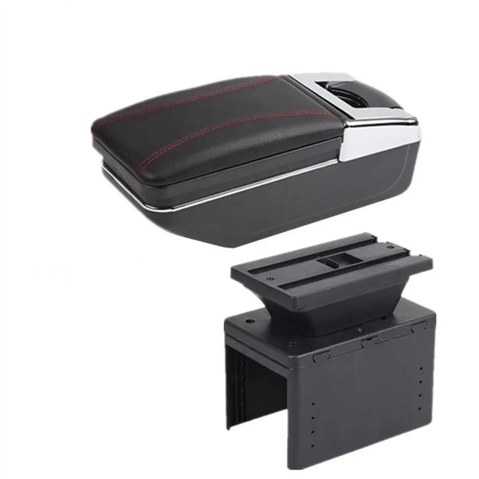 NOHEEU Center Console Armrest Storage Box Car Interior Parts Modification Accessories For I20 2021 2022 2023(A red line)