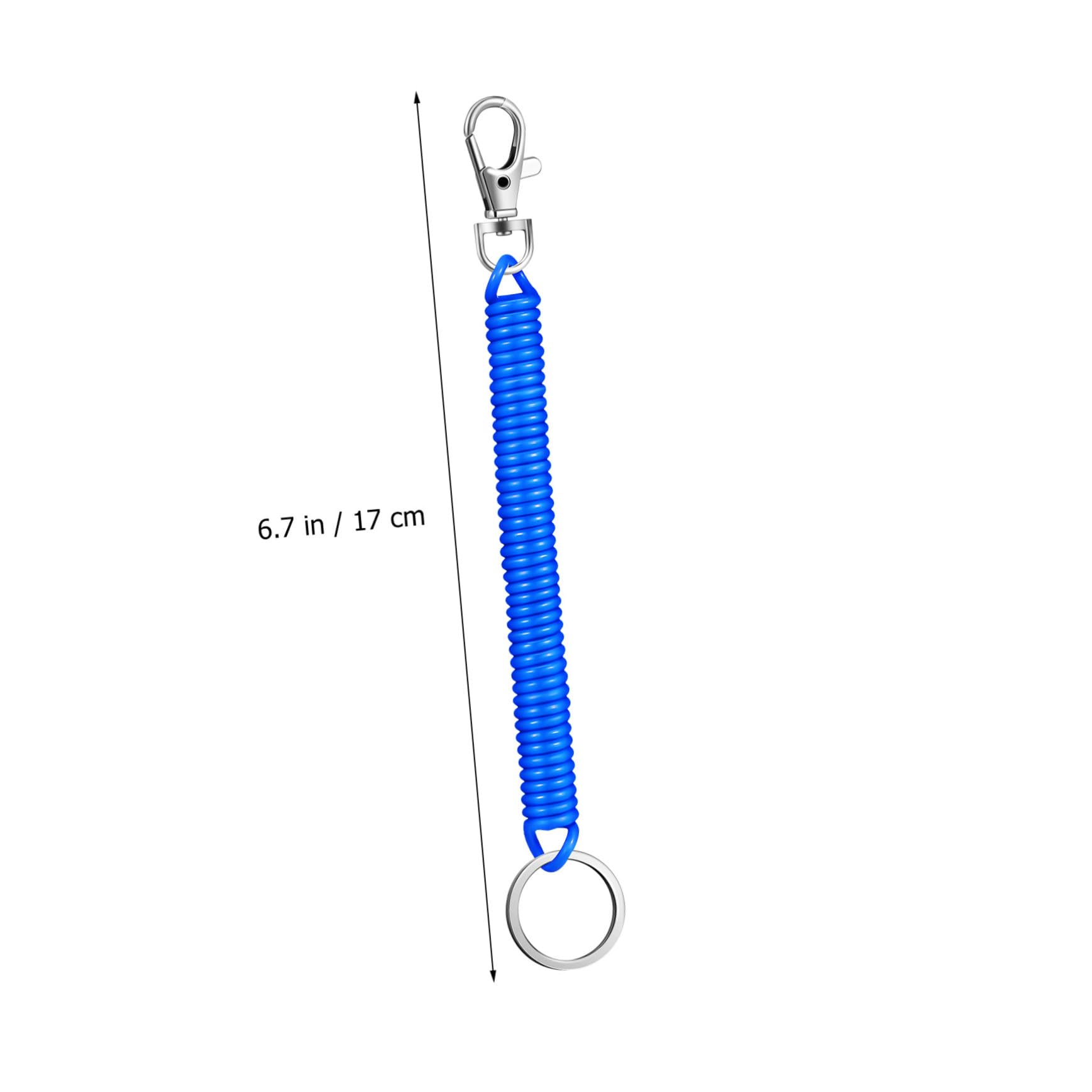 Llavero Espiral Resorte Retráctil de Plástico, 10 Piezas | Mosquetón y Anilla Metálica, para Llaves y Pequeños Objetos, Formato Práctico para Llevar