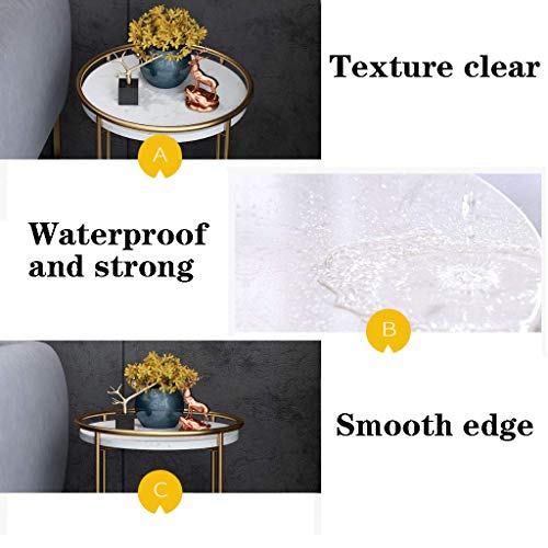 Petite table basse de balcon ronde avec étagère double pour petits espaces - 5