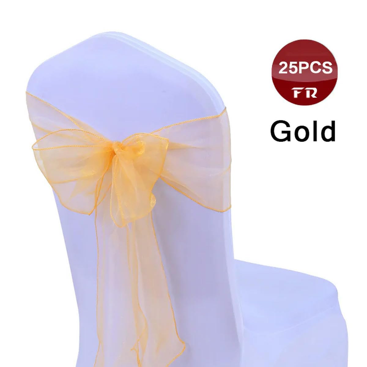 Nastri a Fiocco per sedie, 25PC Telai for sedie Matrimonio Organza for Arco(Coffee)