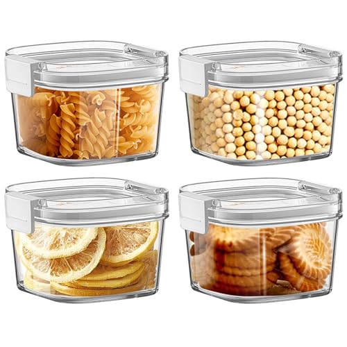 Juego de 4pcs Botes Cocina Amacenaje, 460ml Tarros Herméticos con Tapa, Almacenaje Cocina, Frasco almacenaje, Organizadores de Cocina para Cereales, Especias, Azúcar (460 ml)