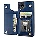 Onetop Compatible with Samsung Galaxy A12 Wallet Case with Card Holder, PU Leather Kickstand Card Slots Case, Double Magnetic Clasp and Durable Shockproof Cover 6.5 Inch(Blue)