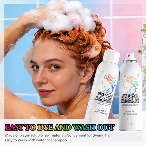 Spray temporal para cabello naranja 150ml lavable miniatura 4