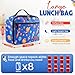 Lunch Box Kids, Lunch Bags for Women Men, Insulated Cooler Reusable Cute Lunch Containers for Boy & Girls, Adults Leak Proof Large Lunch Tote Bags for School, Work, Travel, Picnic Outdoor and Beach