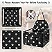 Collapsible Pet Booster Car Seat - 2 Support Bars, Portable Small Dog Cat Car Carrier with Safety Leash and Zipper Storage Pocket (Black with paw Prints)