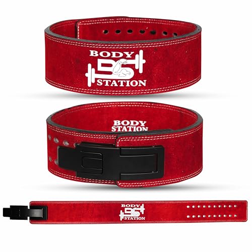 Image of Suede Leather Weight Lifting Belt for Men & Women | Lever Buckle Powerlifting Gym Belt for Back Support | Heavy Duty Workout Belt for Squats, Deadlifts