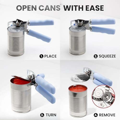 Image of Zulay Kitchen Manual Can Opener Heavy Duty Patented Stainless Steel, Sky