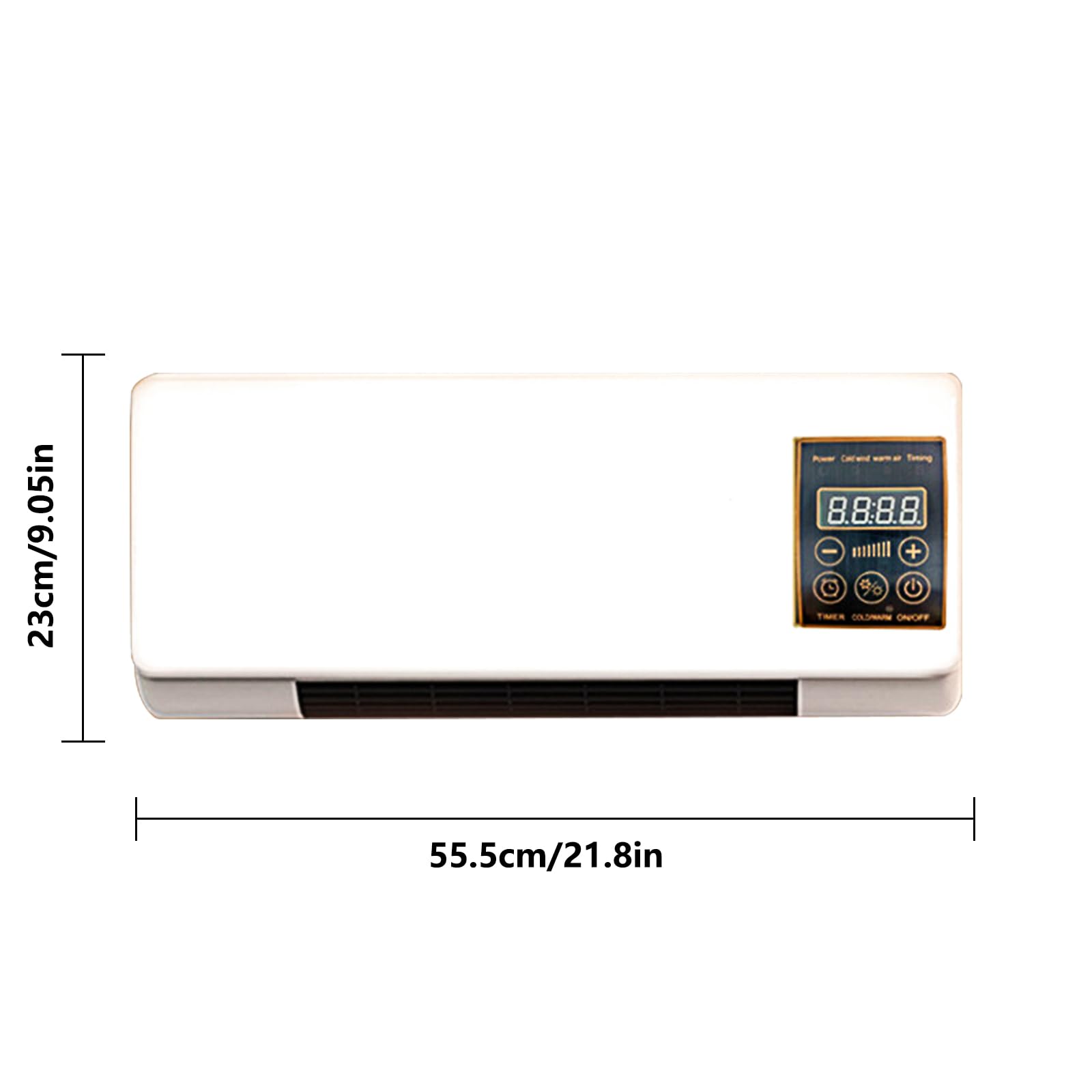 Mini climatiseur mural avec télécommande,Climatiseur Portable 2000 W,pour chambre à coucher, salon, bureau - Design compact - 55.5 cm x 23 cm x 11.5 cm