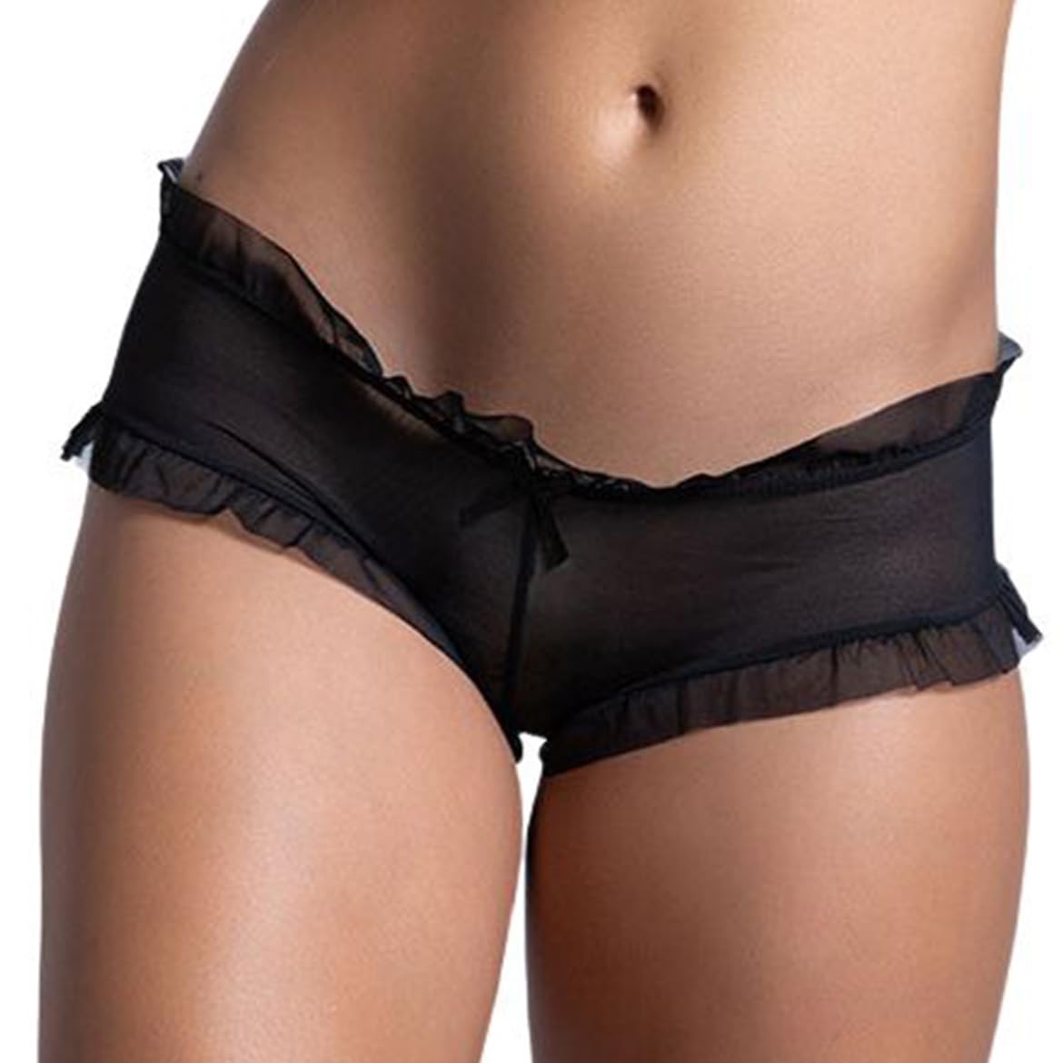 PinkZaar Women's Boyshorts Panty | Soft Lace Underwear | Free Size Fit to S/M/L | Stylish & Comfortable Black-image-9