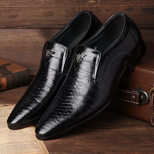 Mocasines formales para hombre en piel sintética texturizada y diseño clásico puntiagudo 4