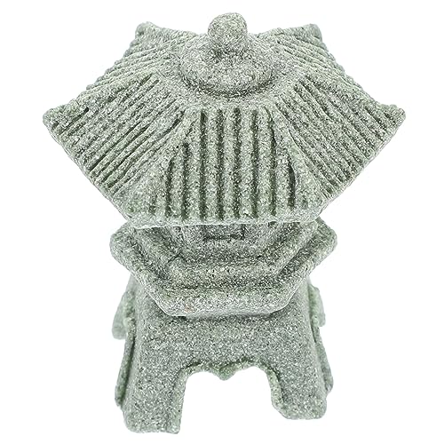 Hemobllo Estatua De Pagoda En Miniatura para Jardín Zen Modelo De Pagoda Pequeña De Piedra Duradera Decoración Exterior para Patios y Estanques Japonesa Compacta y Ornamental