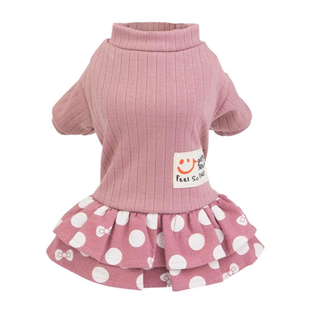Vêtements d'hiver pour animaux : la robe à pois rose pour vos sorties