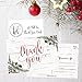 25 4x6 Woodland Christmas Holiday Thank You Postcards Bulk, Blank Cute Modern Fancy Winter Note Card Stationery For Wedding, Bridesmaids, Bridal or Baby Shower, Teachers, Religious, Business Cards