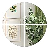 Americanflat Adhesive Mirror Tiles - Set of 4 Quarters Circle Mirrors for Wall and Home Decor - Peel and Stick Mirrors - Modern Glass Mirror for Bathroom, Bedroom, Living Room