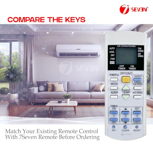 Image of 7SEVEN Compatible for Panasonic AC Remote Original 29d Inverter Model 1 1.5 2 Ton Split or Window Air Conditioner