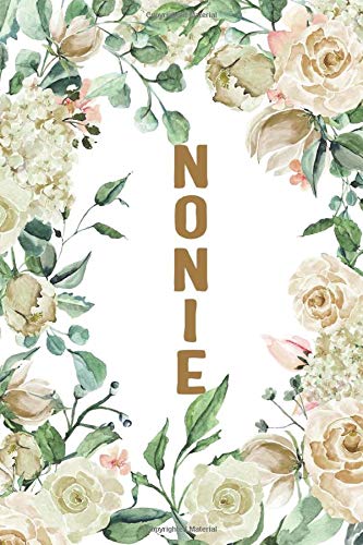 NONIE: Nonie Notebook, Cute Lined Notebook, Nonie Gifts, Creme Flower, Floral