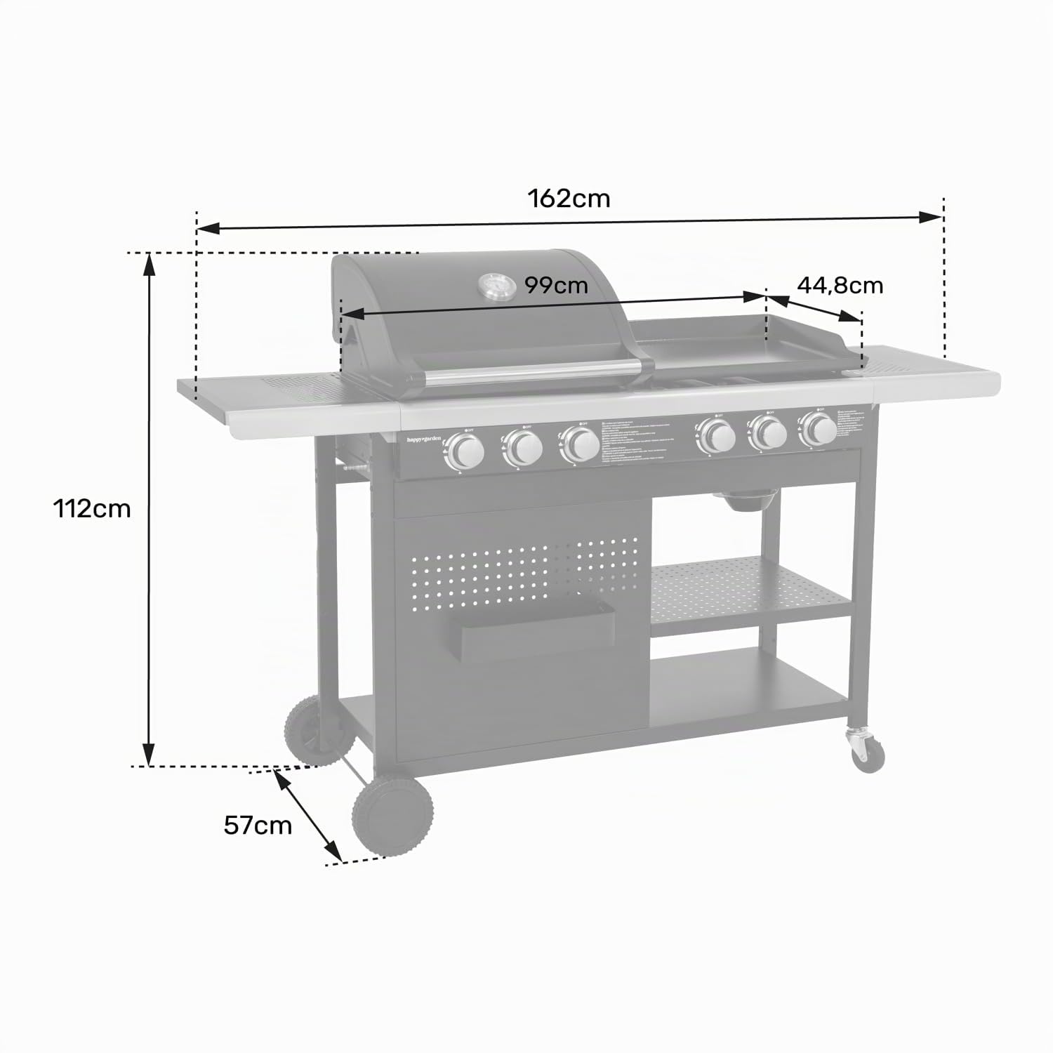 Barbacoa duo gas VESUVIO 3 quemadores + plancha 3 quemadores 18kW