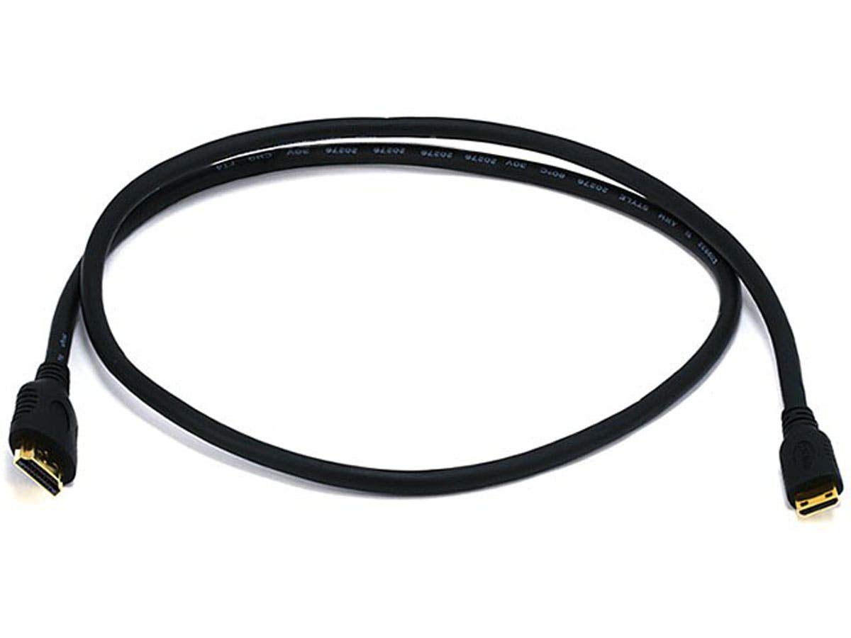 6ft 30AWG High Speed HDMI Cable - HDMI Connector to HDMI Mini Connector - Black