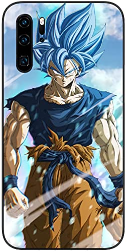 Funda para Huawei P30 Pro Dragon-ball Super Goku 2, Silicona TPU Ultra Slim a prueba de golpes teléfono Case(Negro)