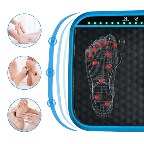 Image of Vibration Plate Machine with Resistance Bands and Remote Control 125 Speed Levels 450LB Capacity Whole Body Oscillating Platform for Home Use