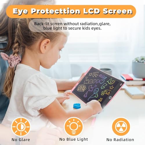 Image of 12inch LCD Writing Tablet Drawing Board Colorful Boys Toys Christmas Birthday Gift for 3 4 5 6 7 Year Old Girls Erasable Drawing Tablet Doodle Board Toddler Learning Pack 2-Multicolor
