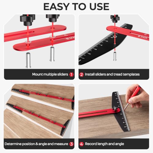 INCLY Stair Tread Template Tool Kit with Carpenter Pencil and Steel Ruler by INCLY - Used condition - Image 5