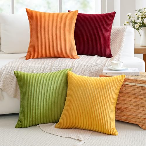 Housse de coussin décorative de qualité supérieure en velours côtelé - 3