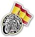 Retro Motorradclub Cafe Racer Biker Design mit Spanien Spanische Flagge Motiv Vinyl Autosticker Aufkleber 100x106mm