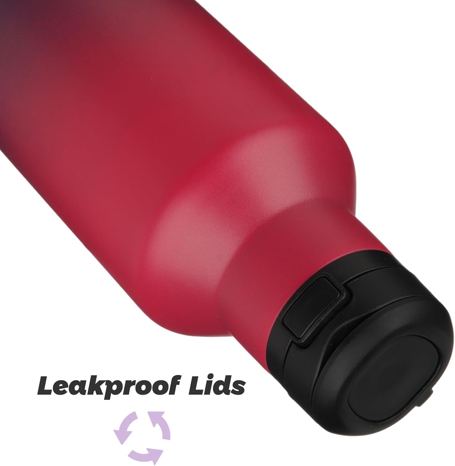 Insulated Water Bottle with Straw,25 OZ Double Wall Vacuum Stainless Steel Water Flask with 2 Lids,Glamour Red - Image 4